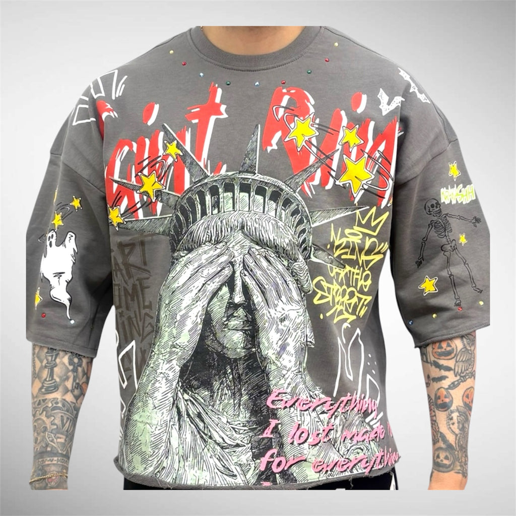 T Shirt Oversize “Statue Vision” – Algodón Premium