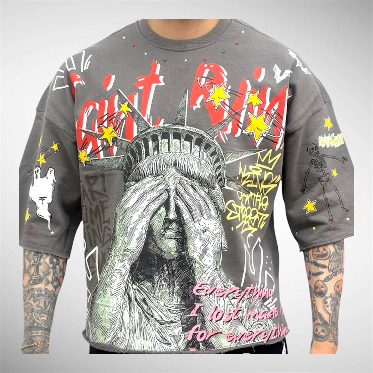 T Shirt Oversize “Statue Vision” – Algodón Premium