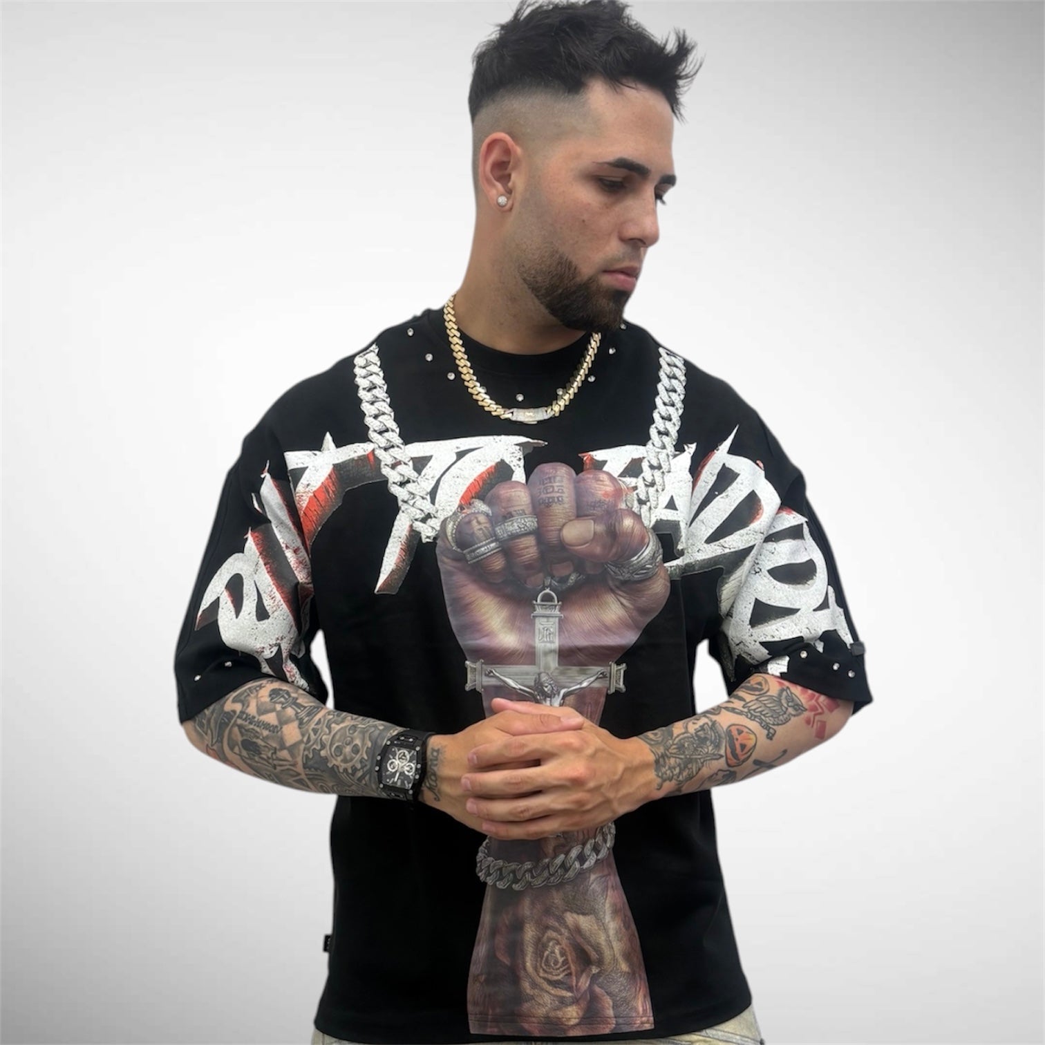 Black Cross Graphic Tee