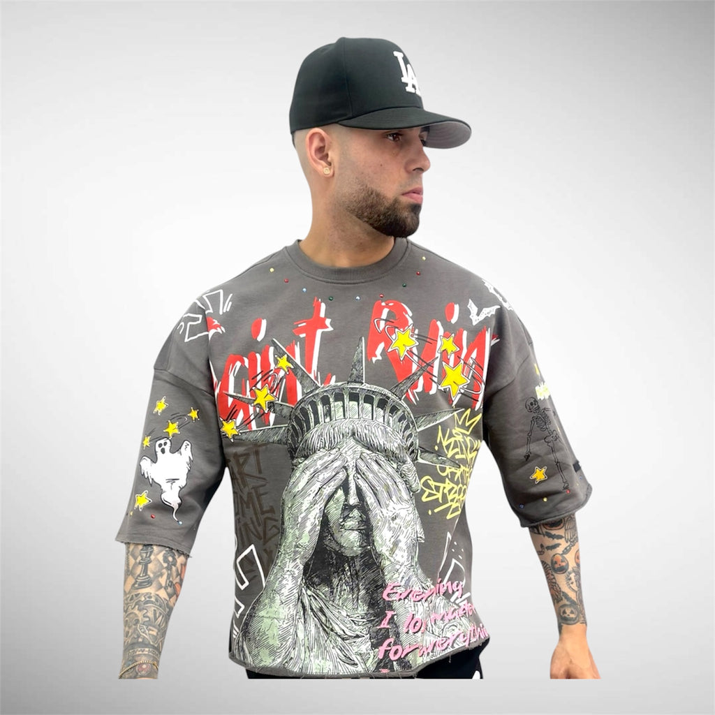T Shirt Oversize “Statue Vision” – Algodón Premium