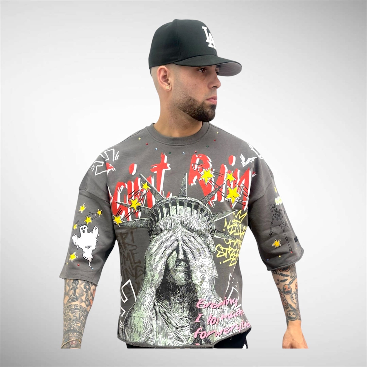 T Shirt Oversize “Statue Vision” – Algodón Premium